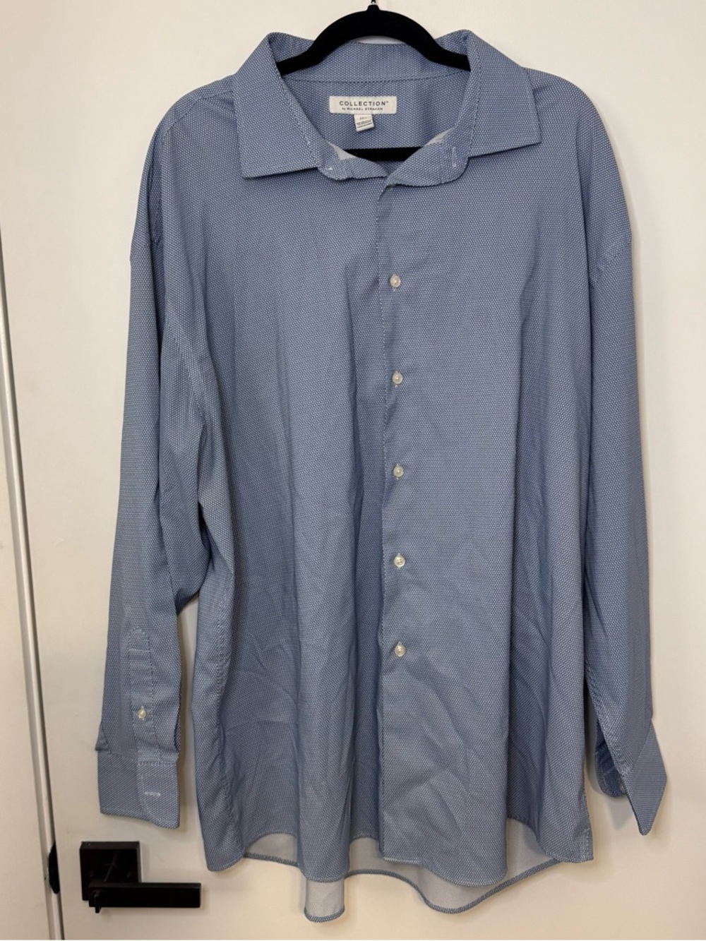 Michael Strahan Collection Blue/White Patterned Dress Shirt XXL/18.5 34-35